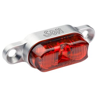 SON LED-Rücklicht für Gepäckträgermontage Silber/Rot
